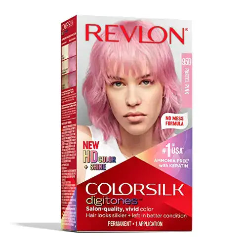 Revlon Colorsilk Digitones permanent hair color in Pastel Pink for vibrant hair transformation