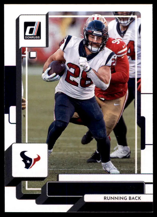 Football card featuring Rex Burkhead from 2022 Donruss Houston Texans collection