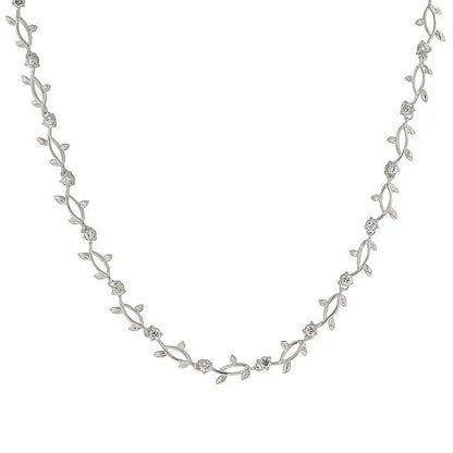 Rhodium Plated Vineyard Necklace - Necklaces