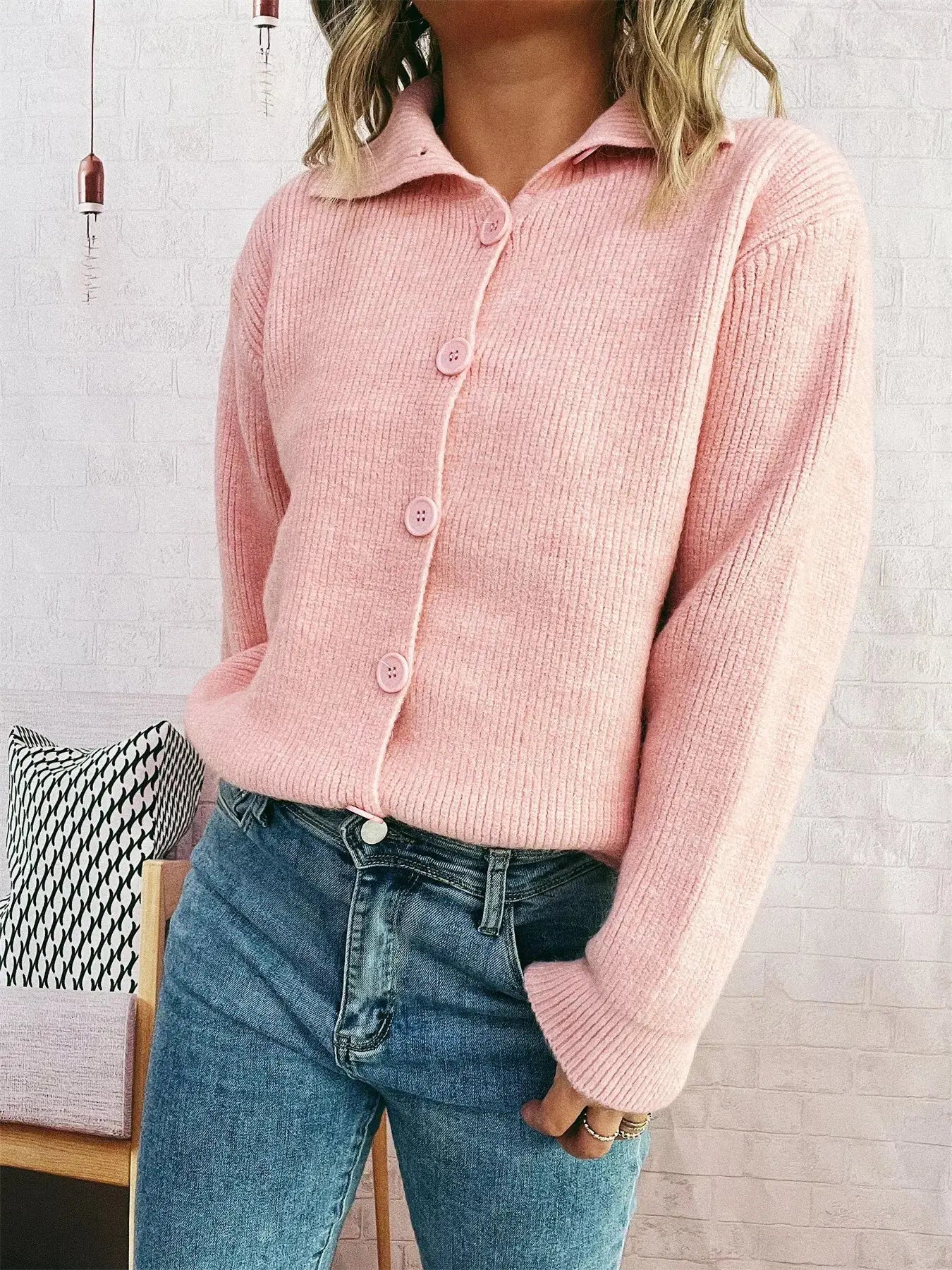 Ribbed Button-Up Cardigan