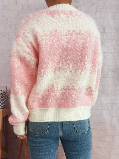 Ribbed Hem Button Up Cardigan - Cardigan