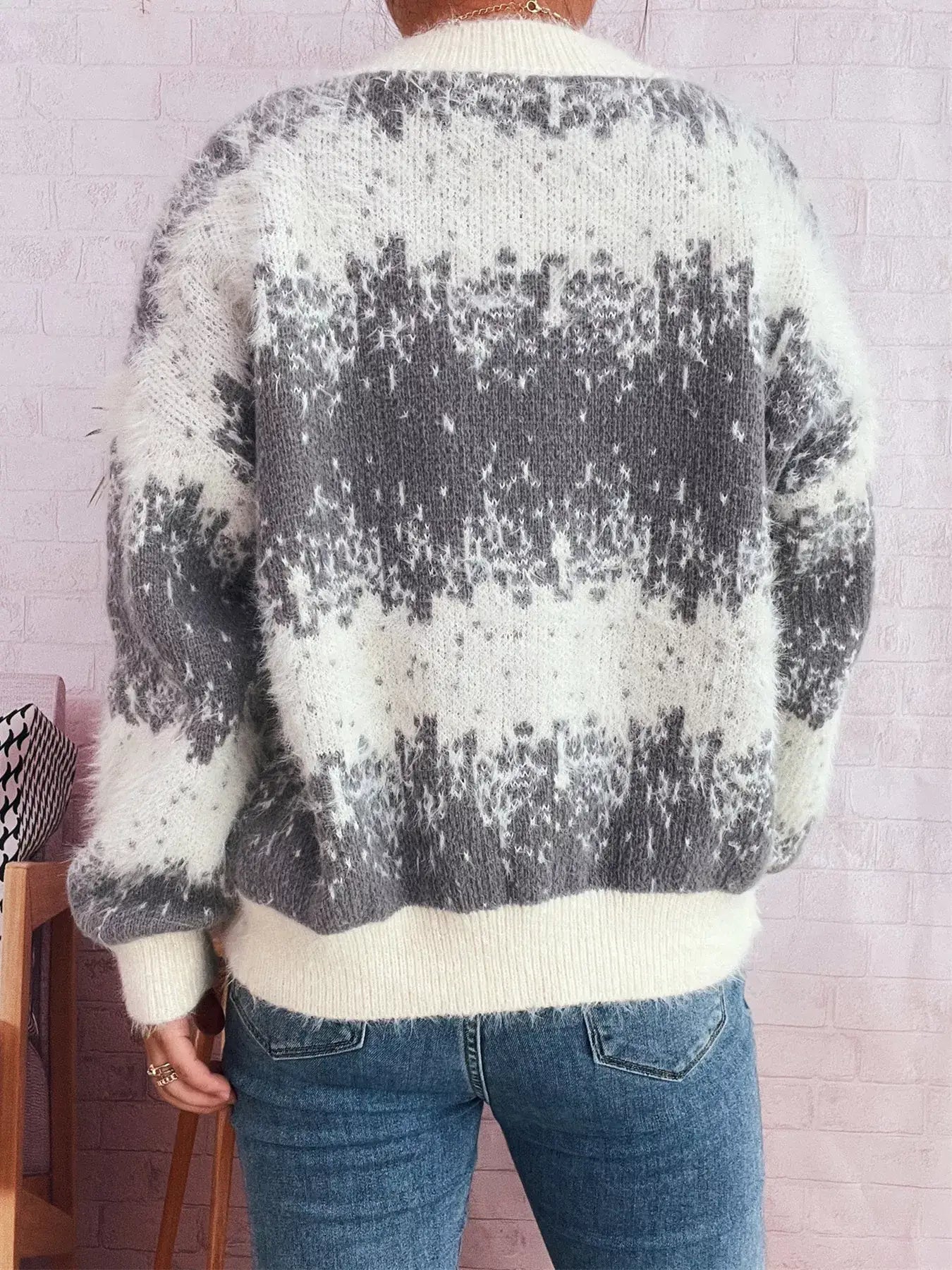 Ribbed Hem Button Up Cardigan - Cardigan