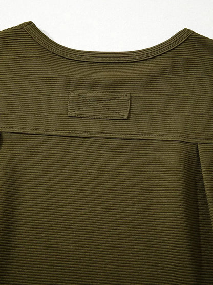 Ribbed Knit Oversized Sweatshirt