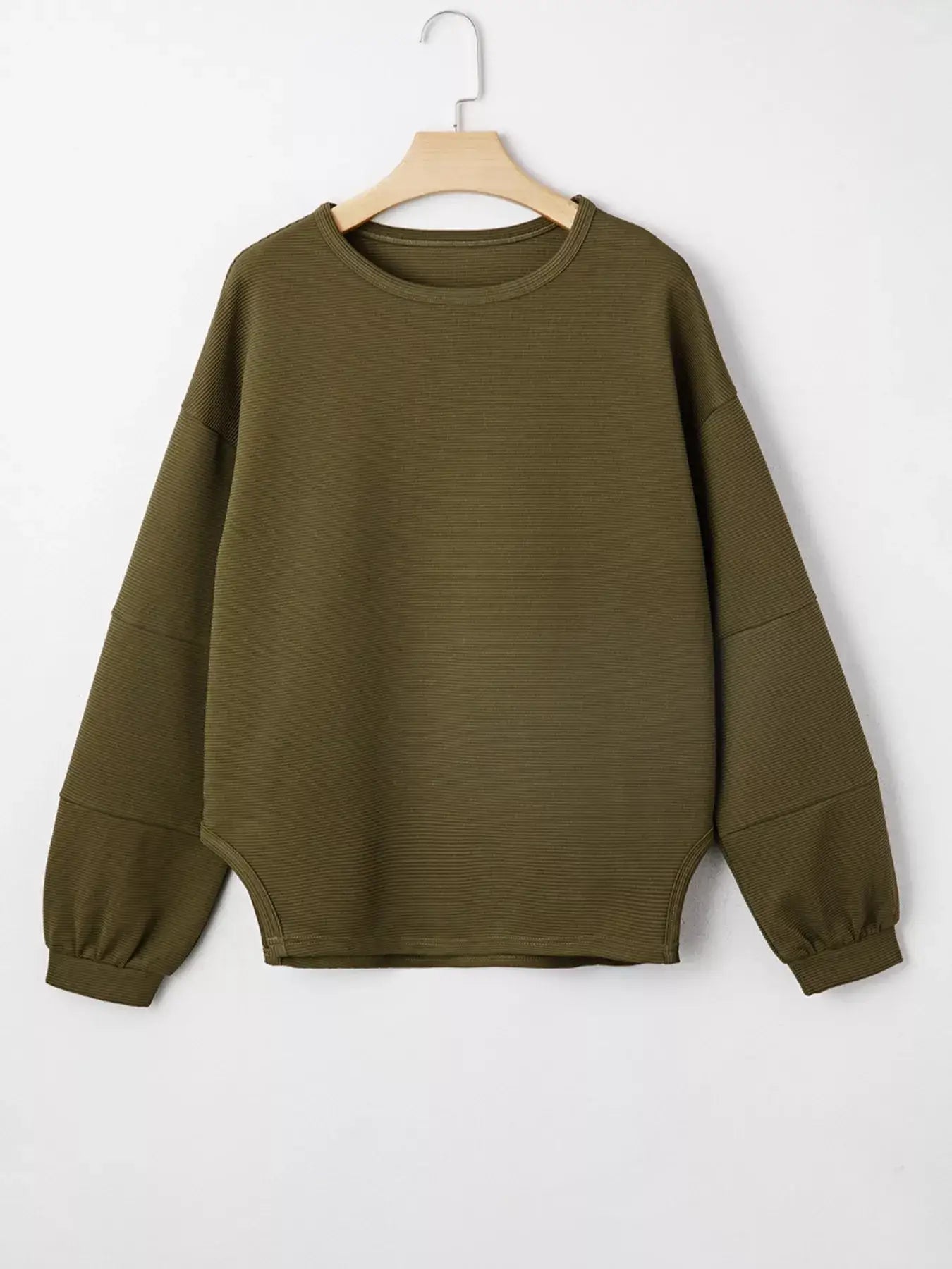 Ribbed Knit Oversized Sweatshirt