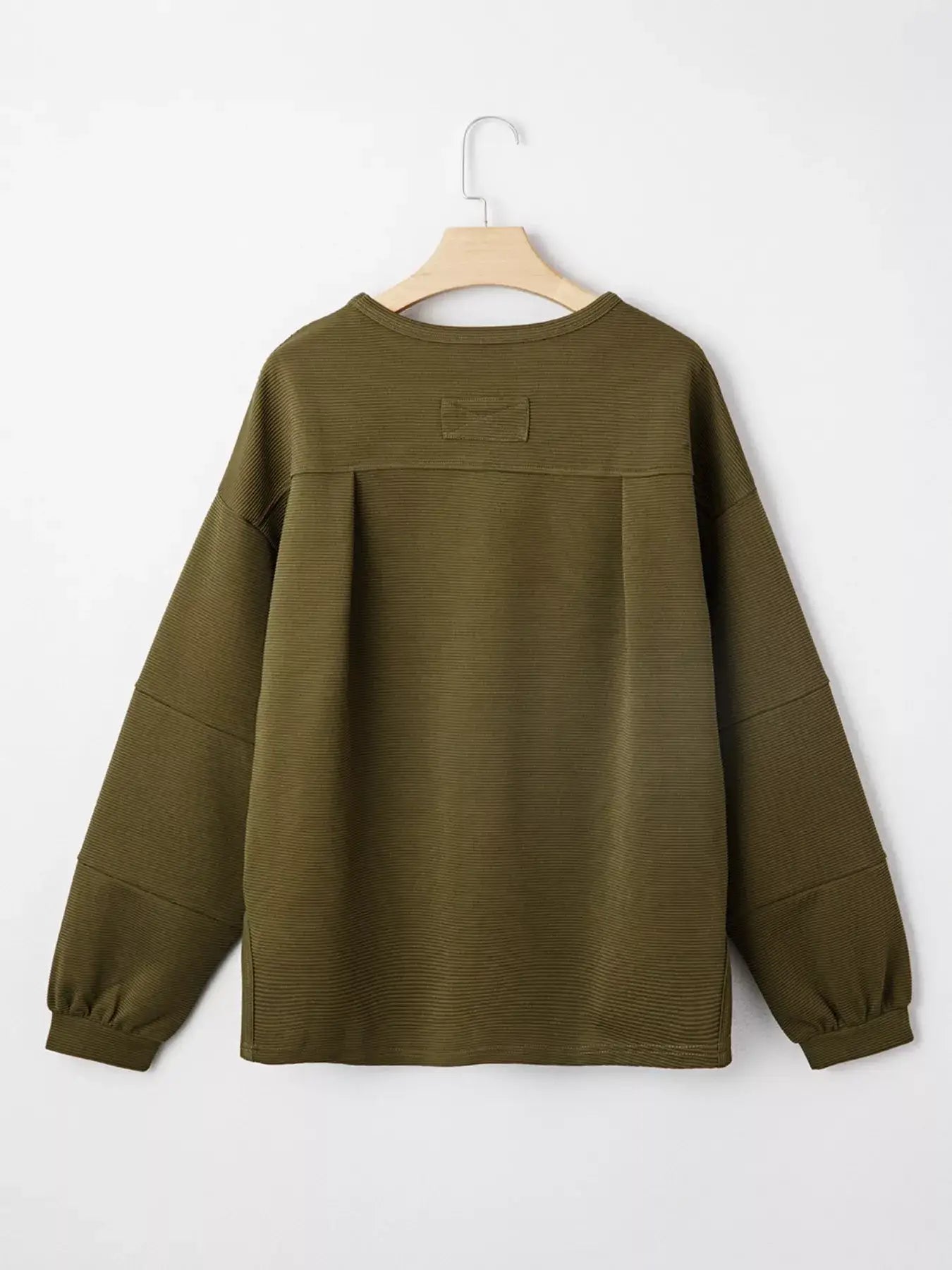 Ribbed Knit Oversized Sweatshirt