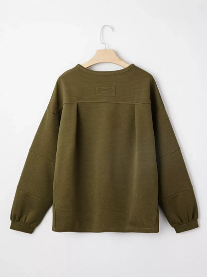 Ribbed Knit Oversized Sweatshirt