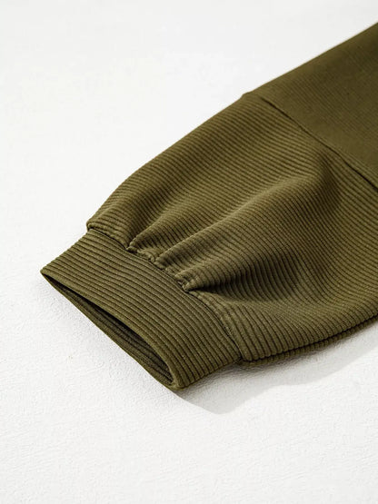 Ribbed Knit Oversized Sweatshirt