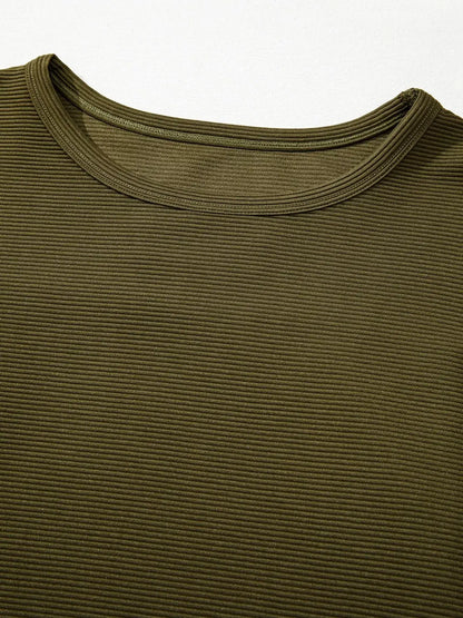 Ribbed Knit Oversized Sweatshirt