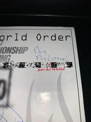 Signed flyer featuring Ric Flair and Arn Anderson WWE NWO WCW autographed poster