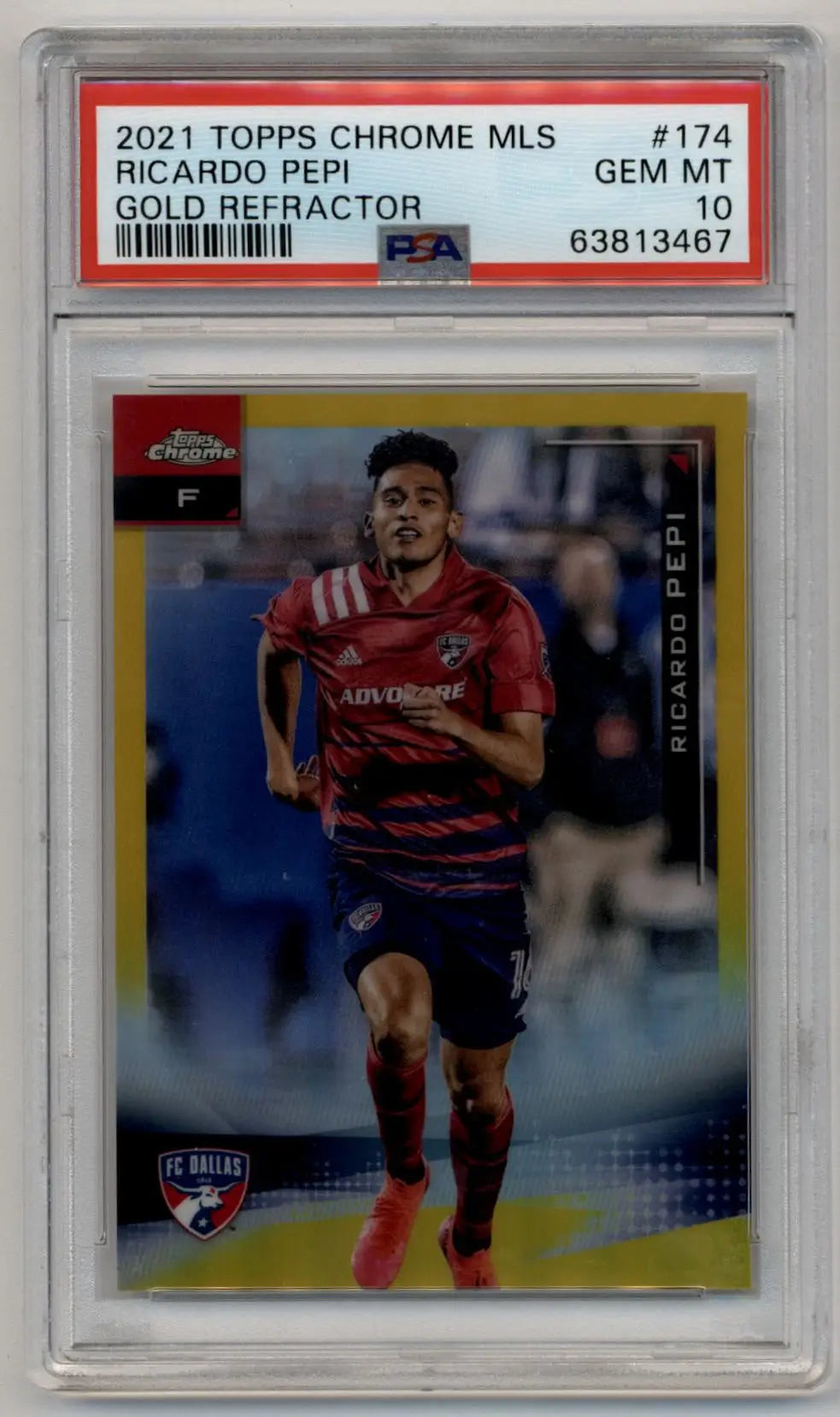 Ricardo Pepi 2021 Topps Chrome MLS Gold Refractor 11/50 PSA 10 Gem Mint - Singles