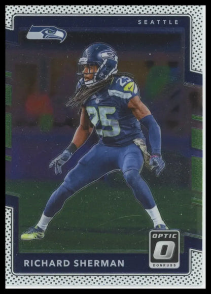 Collectible Richard Sherman Donruss Optic football card in Seahawks uniform