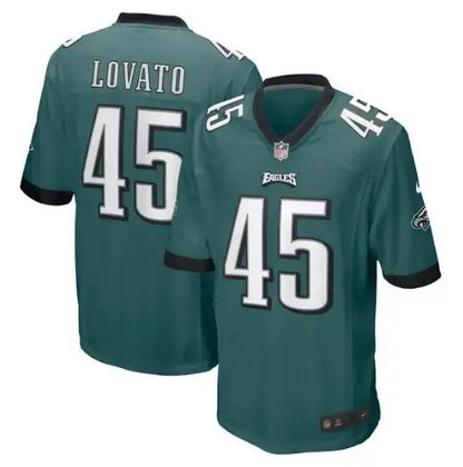 Green Philadelphia Eagles Rick Lovato Nike Game Jersey with LOVATO and 45 on the back