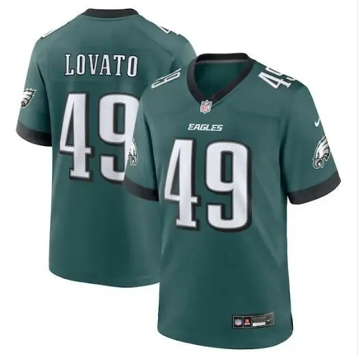Teal Rick Lovato Philadelphia Eagles Nike team game jersey with Lovato and 49 on back