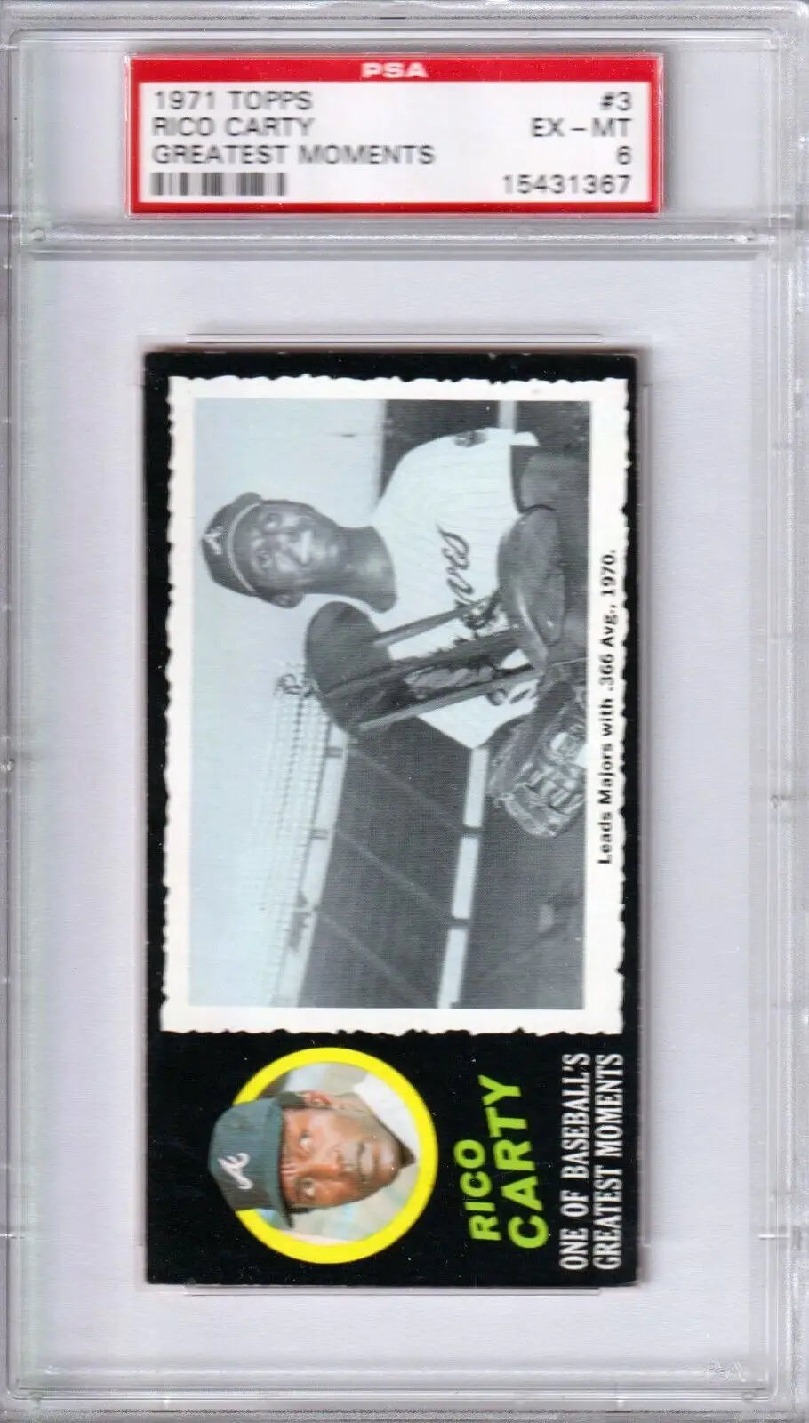 Graded Rico Carty baseball card from Topps Greatest Moments series for ESPN 2K Sports
