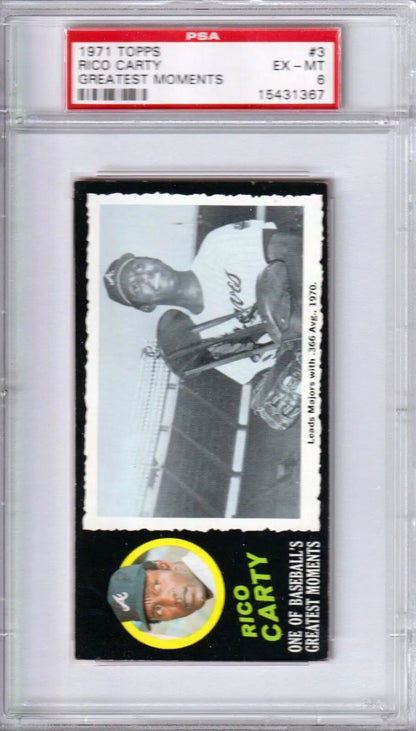 Graded Rico Carty baseball card from Topps Greatest Moments series for ESPN 2K Sports
