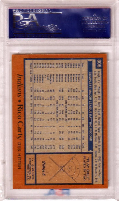 Graded Rico Carty 1978 Topps baseball card via Columbia Hobby shown in ESPN 2K Sports