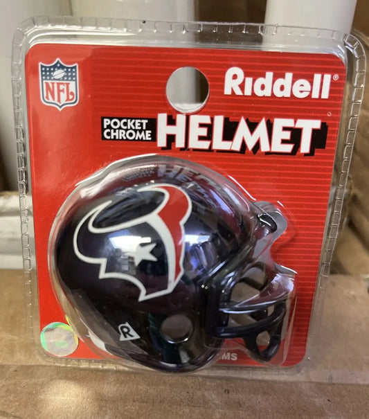 Riddell Houston Texans Pocket Pro Chrome NFL Mini Helmet for collectors and fans