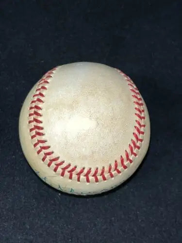 Worn baseball with red stitching, Riggs Stephenson autographed, Chicago Cubs memorabilia