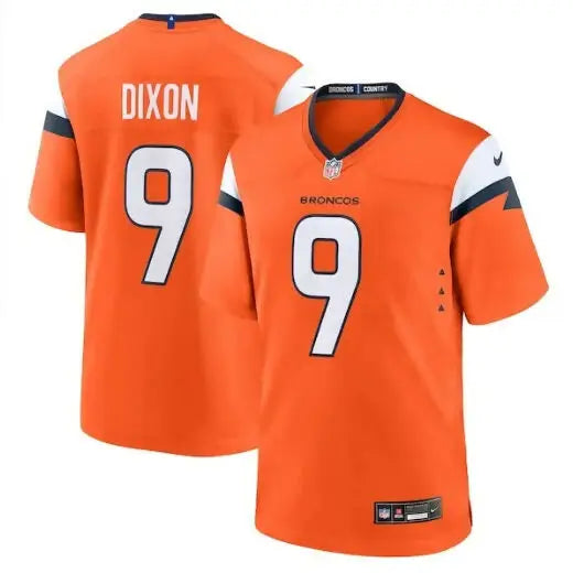 Orange Denver Broncos Riley Dixon Nike Team Game Jersey with DIXON on the back