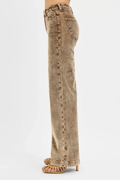 RISEN High Rise Wide Leg Corduroy Jeans