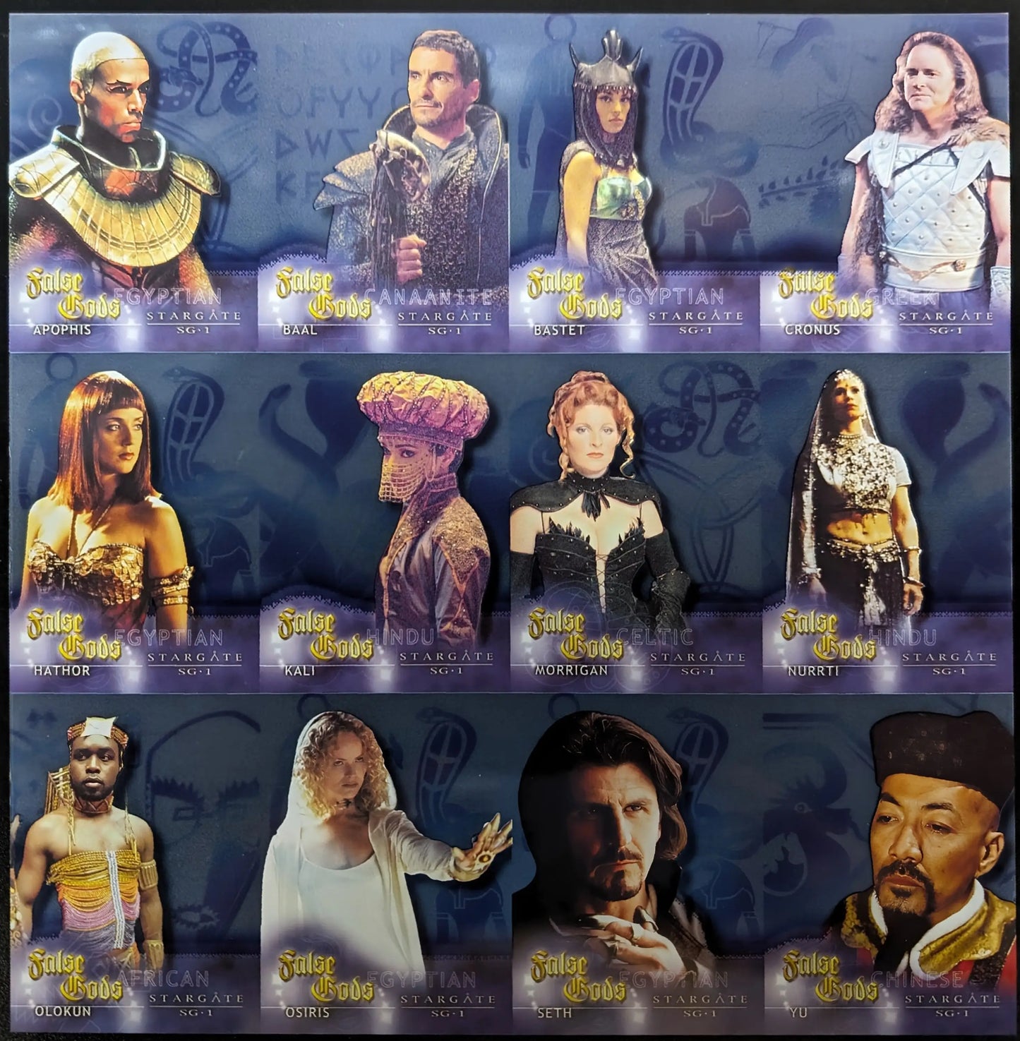 Uncut sheet of 12 cards from Rittenhouse Stargate SG-1 Season 5 chase set artwork