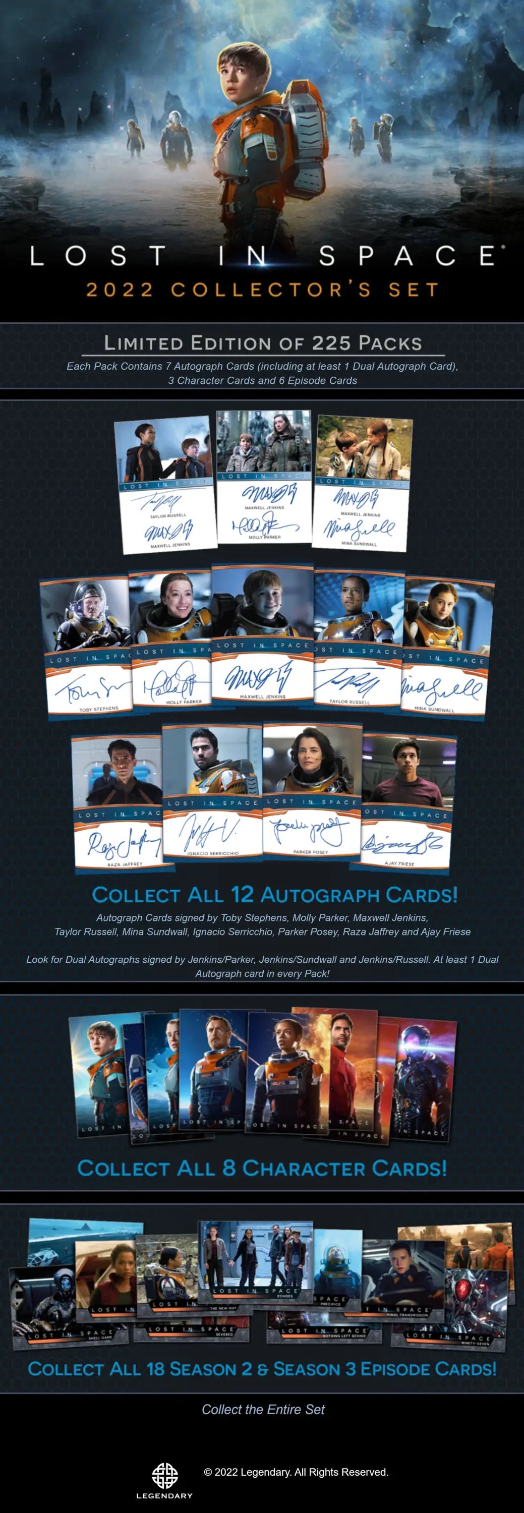 Rittenhouse 2022 Netflix Lost in Space Collector’s Set premium pack trading cards display