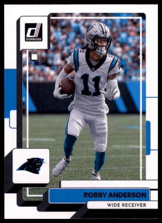 Robby Anderson 2022 Donruss football card displayed in Carolina Panthers product