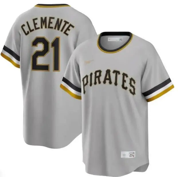 Gray Roberto Clemente Pittsburgh Pirates Nike Road Cooperstown Collection Player Jersey