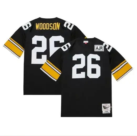Black and gold Rod Woodson Steelers 1988 throwback jersey with number 26