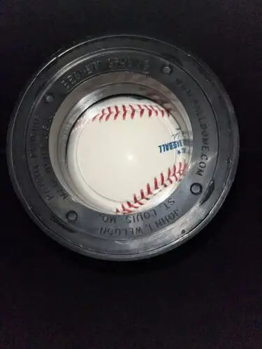 Roger Clemens signed baseball displayed in case with Passed Carlton 5/9/05 inscription