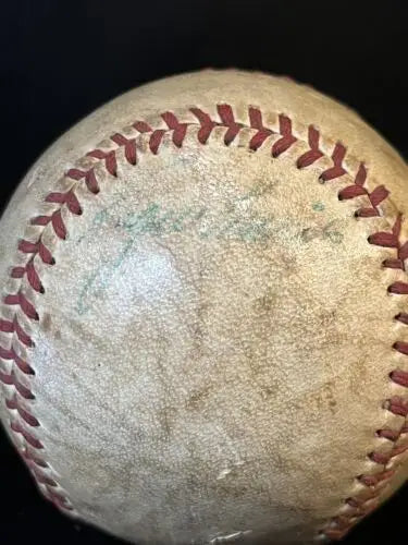 Worn baseball with faded signature from Roger Maris, Cleveland Indians auto collection