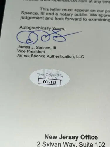 Autographed authentication letter for Roger Maris Cleveland Indians baseball memorabilia