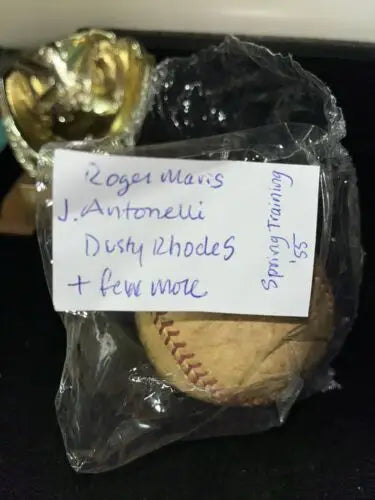 Autographed Roger Maris baseball in bag, Cleveland Indians, JSA certified collectible