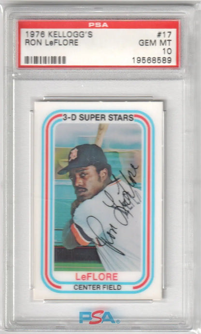 Graded Ron LeFlore baseball card from Columbia Hobby, Gem Mint 10 PSA for Tigers