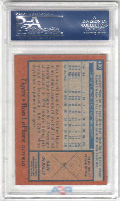 Ron Leflore baseball card from Topps Ron Leflore 1978 Topps #480 PSA 9 MINT