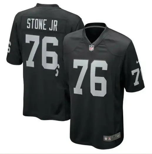 Black Ron Stone Jr Las Vegas Raiders Nike Game Jersey with Stone Jr 76 in silver