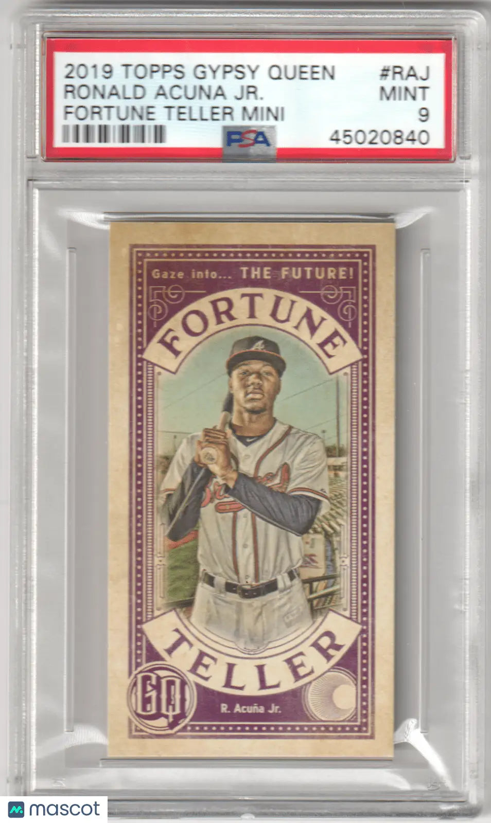 Graded Ronald Acuna Jr. baseball card from Topps Gypsy Queen Fortune series at Columbia Hobby