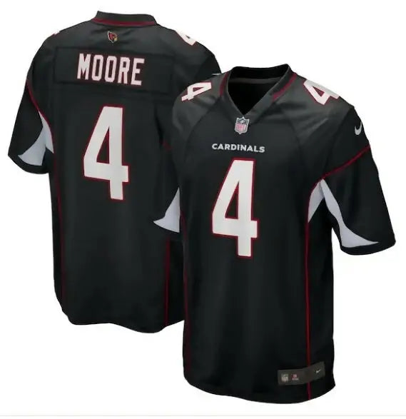 Black Arizona Cardinals Rondale Moore Nike Game Jersey with Moore and number 4 in white