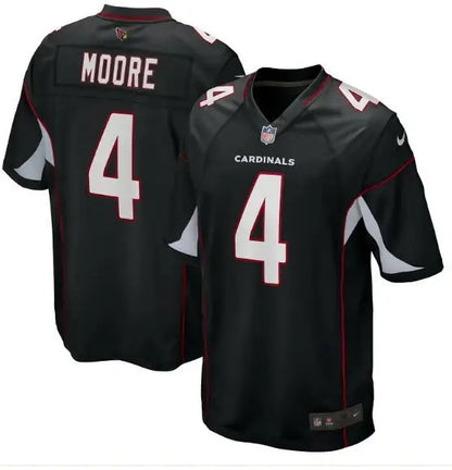 Black Arizona Cardinals Rondale Moore Nike Game Jersey with MOORE and number 4 in white and red