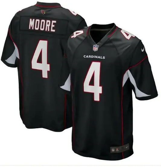 Black Arizona Cardinals Rondale Moore Nike Game Jersey with MOORE and number 4 in white and red