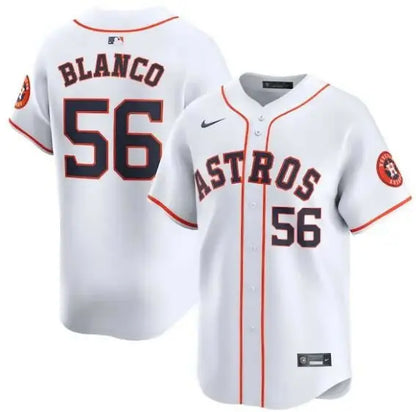 White Houston Astros baseball jersey featuring Ronel Blanco Nike Home Limited Player design