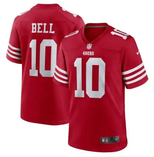 Red Ronnie Bell San Francisco 49ers Nike Game Jersey with number 10 and BELL on back