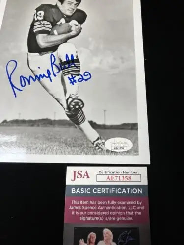 Autographed Ronnie Bull Chicago Bears photo with JSA certification for collectors