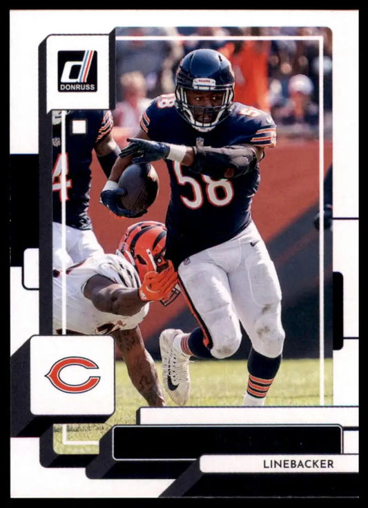 Football trading card of Roquan Smith from 2022 Donruss Chicago Bears product