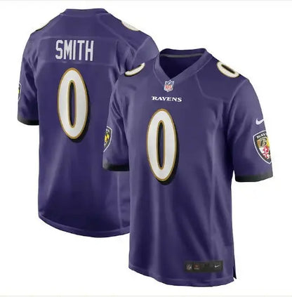 Purple football jersey featuring Roquan Smith in Baltimore Ravens Nike Game Jersey