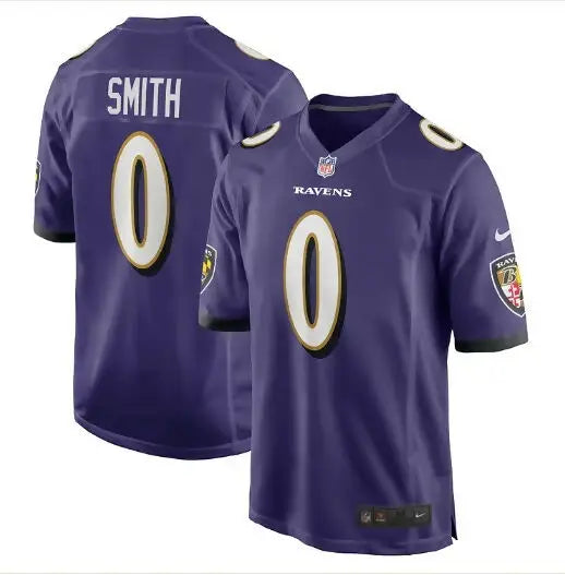 Purple football jersey featuring Roquan Smith in Baltimore Ravens Nike Game Jersey