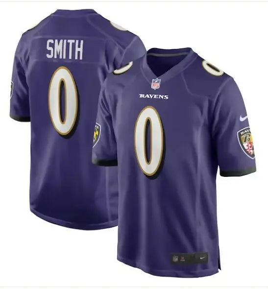 Purple Baltimore Ravens football jersey with number 0 from Roquan Smith Nike Team Game Jersey
