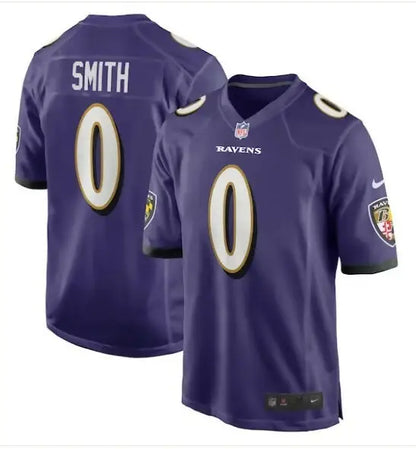 Purple Baltimore Ravens football jersey with number 0 from Roquan Smith Nike Team Game Jersey