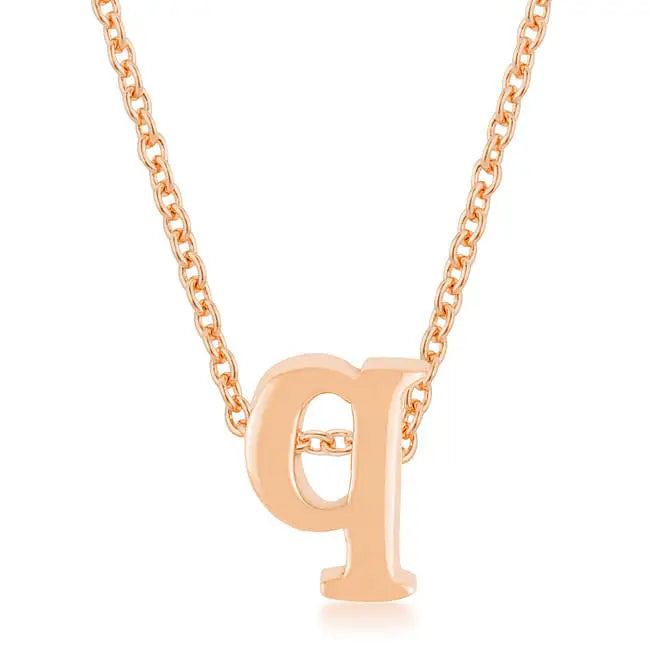 Rose Gold Finish Intiial Q Pendant - Pendants