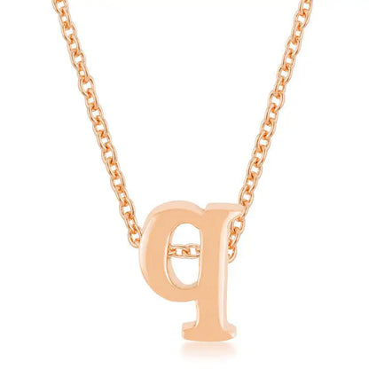 Rose Gold Finish Intiial Q Pendant - Pendants